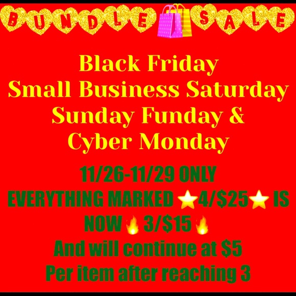 BUNDLE SALE!!! All items marked ⭐️4/$25⭐️ are 3/$15 this weekend only! - Picture 2 of 3